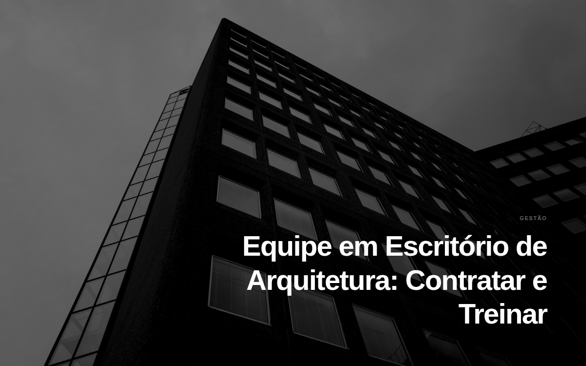 Equipe em Escritório de Arquitetura: Contratar e Treinar