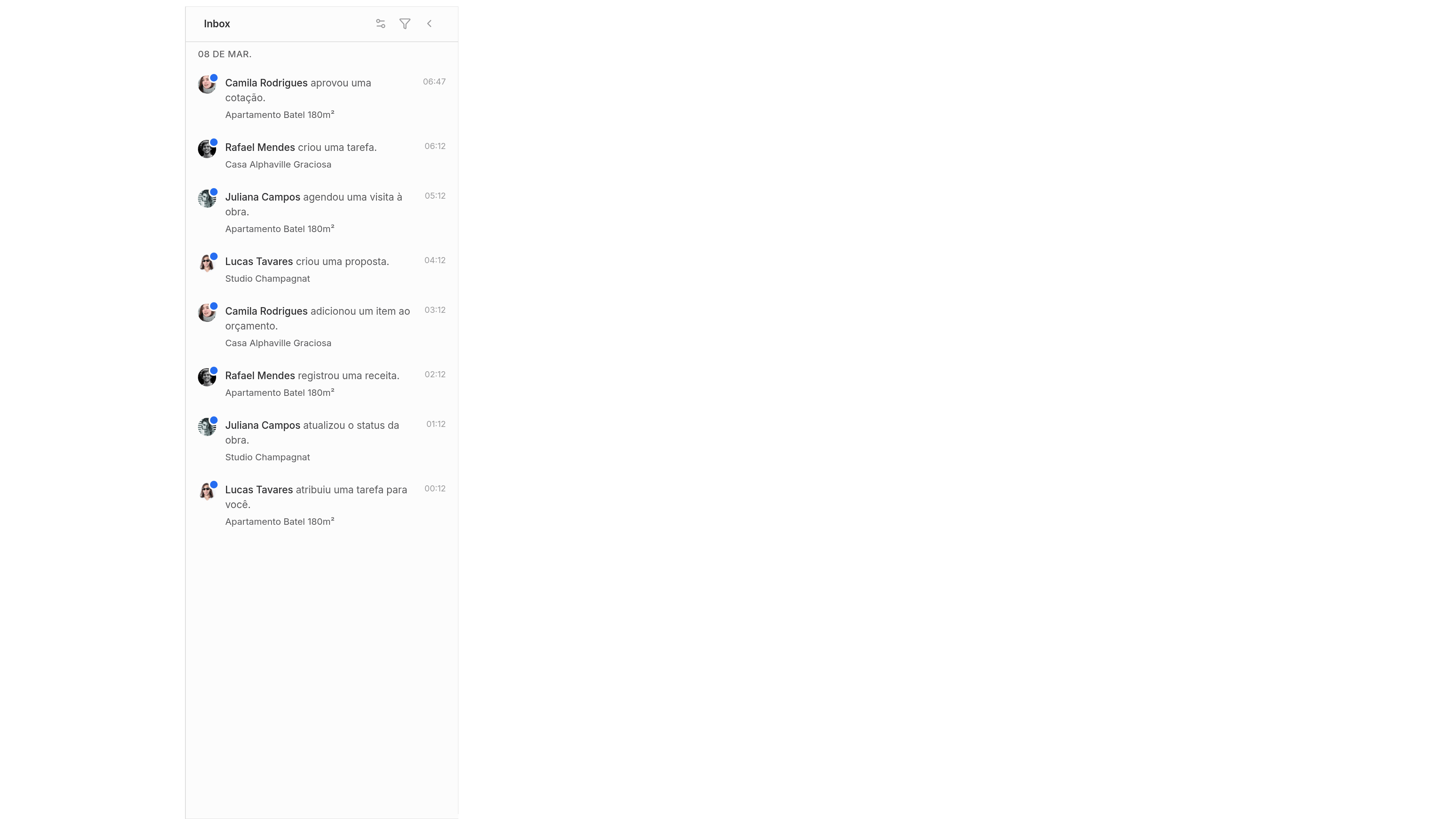Braxio — painel do sistema de gestão