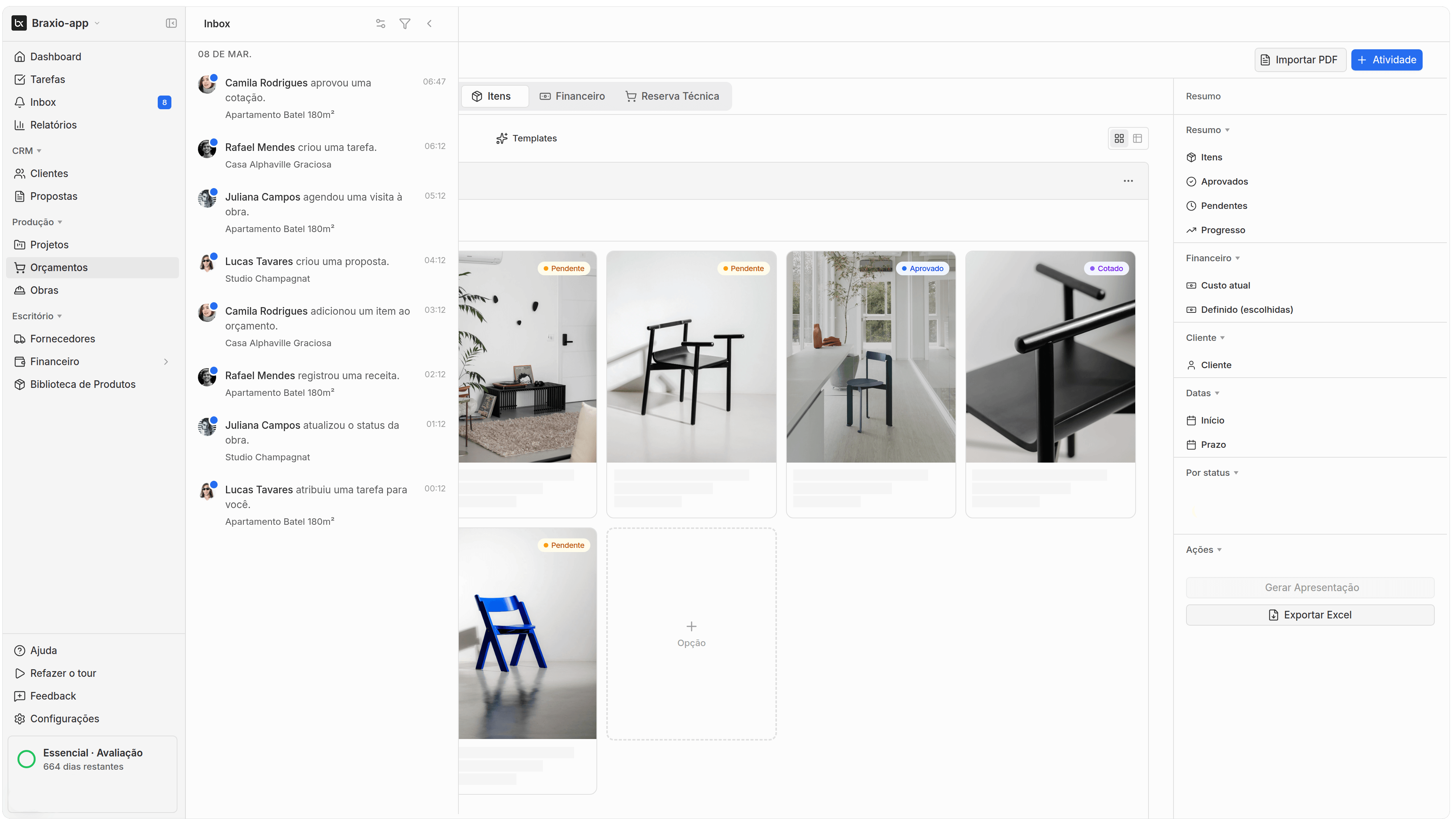 Braxio — sistema de gestão para escritórios de arquitetura